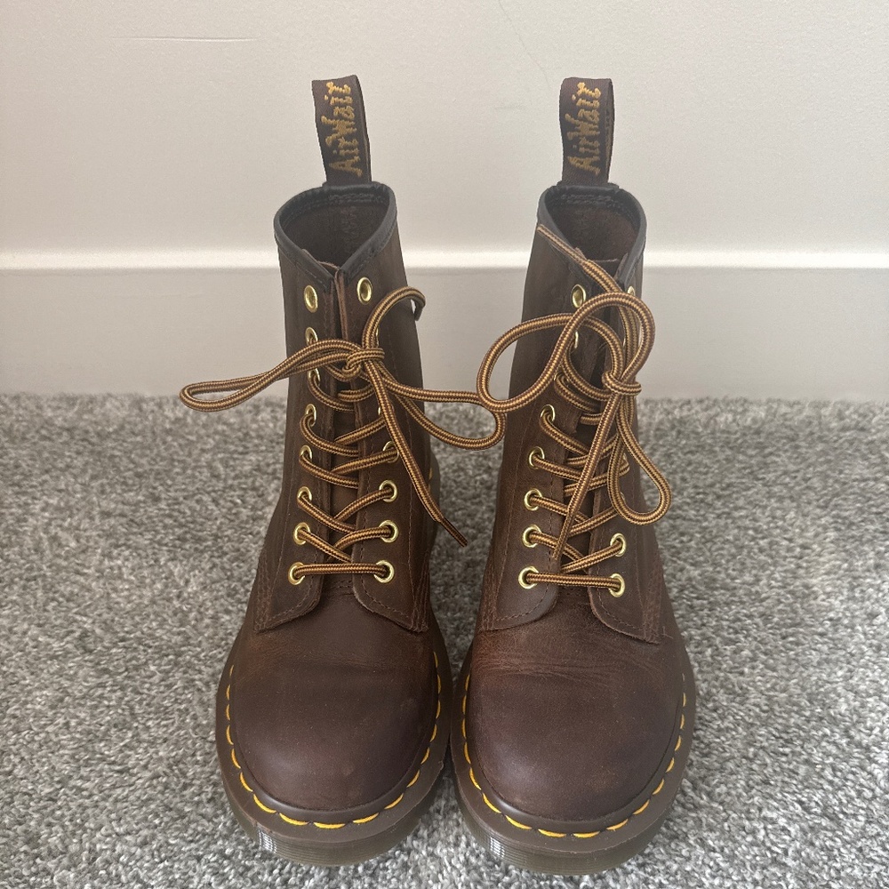 Dr. Martens 1460 Crazy Horse Leather Lace Up Boots - Size 5